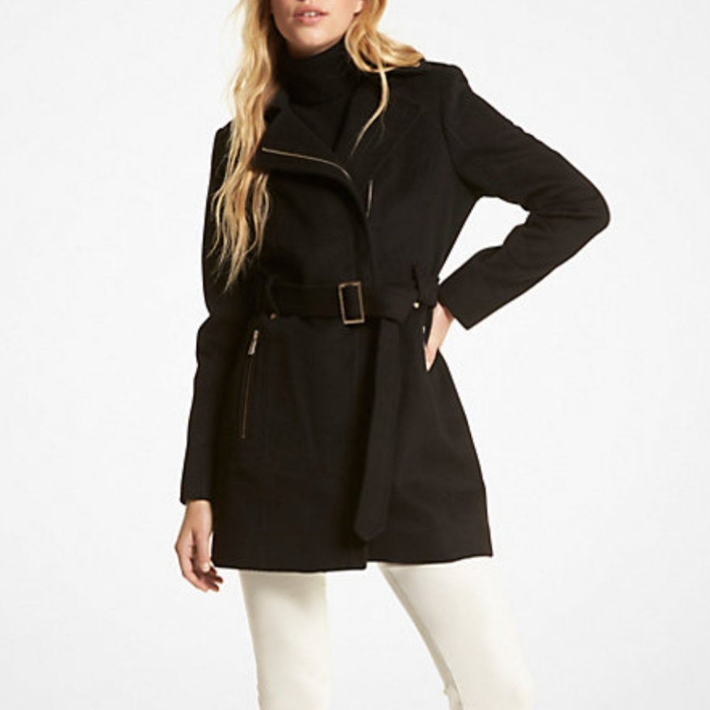 MICHAEL KORS Wool Blend Belted Coat